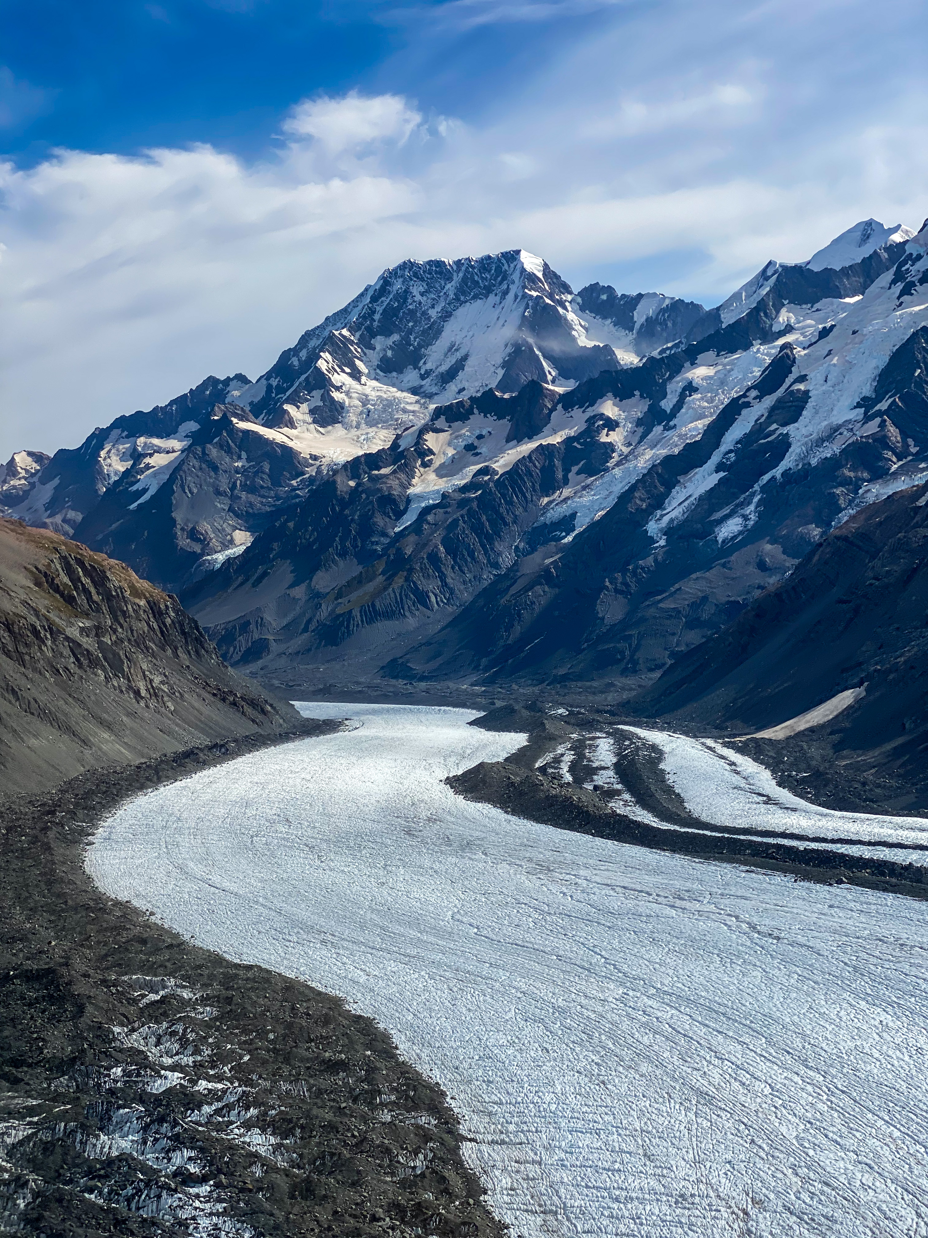 Tasman Glacier Leading To Mt Cook
